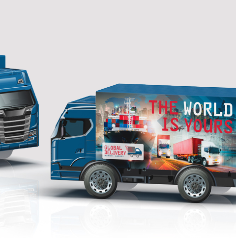 Lastbil med chokolade