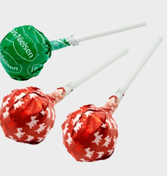 Slikkepinde med logo 