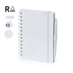 Notesbog og kuglepen af genanvendt ABS plast materiale, A5