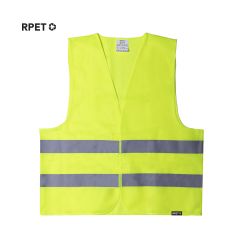 RPET polyester gul refleksvest med borrelås - For voksne