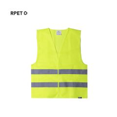 RPET polyester refleksvest for barn i gul resirkulert plast