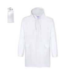 Regnslag med hætte og lommer, inkl. polyester pose