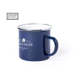 Emaljekrus med sølvfarvet kant - mulighed for tryk