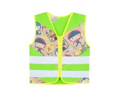 Refleksvest for barn med glidelås og eventyrmotiver