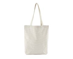 Stripete handlenett av økologisk bomull med skulderrem 29 x 42 x 8 cm