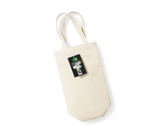 Flaskepose av Fairtrade økologisk bomull 8 x 27 x 8 cm