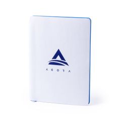 Notatbok i hvitt kunstlær med blanke sider, A5